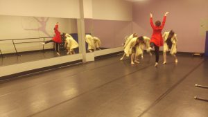 Ballet 4 dancers practicing on finding just the right balance of emotion and technique for their 2017 recital dance to the score of Schindler's List. 