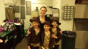 Miss Lindsay with our Indiana Jones dancers at CYAA All Star Basketball games.