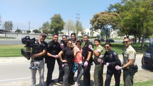 Miss Lindsay was selected to choreograph both winning entries for Chino Valley Medical Center's Pink Glove Dance Video for 2 years straight.  Here she is working with some of Chino & Chino Hills' finest!